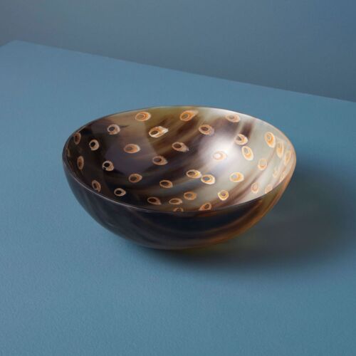 Artisan Horn Peacock Bowl Large