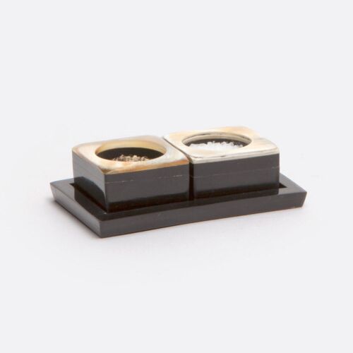 Artisan Horn Pinch Bowl Natural & Black