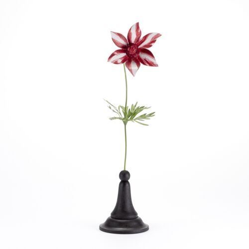 Artisan Metal Flower Anemone White & Red