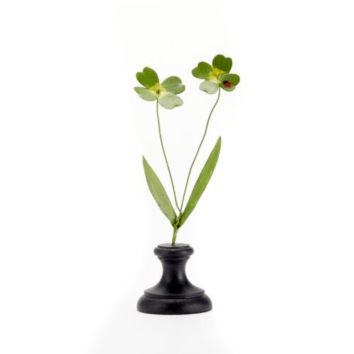  Artisan Metal Flower Clover Double with Ladybug