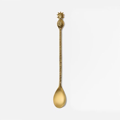 Artisan Polished Gold Pineapple Cocktail Spoon