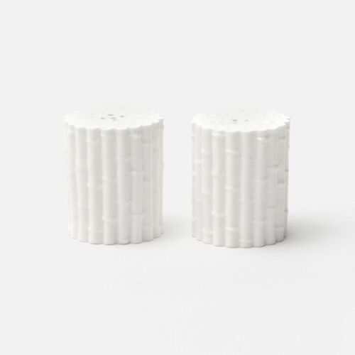 Artisan Porcelain White Salt & Pepper Shakers Large