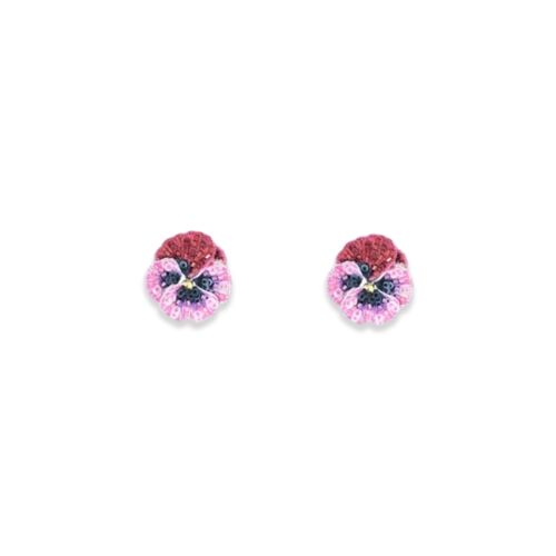 Artisan Post Earrings Rose Pansy