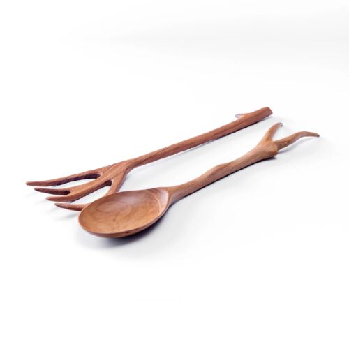 Artisan Teak Twig Servers