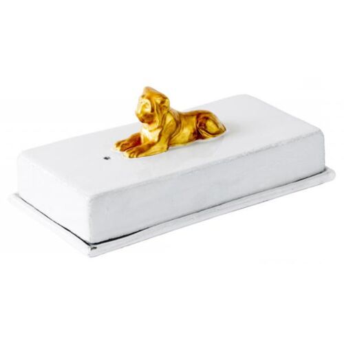 Astier de Villatte Incense Holder Lion Box Gold