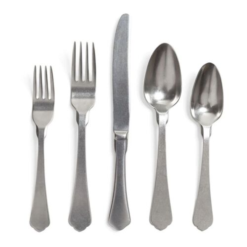 Astier de Villatte Naples Stainless Steel Stone Finish 5-Piece Setting