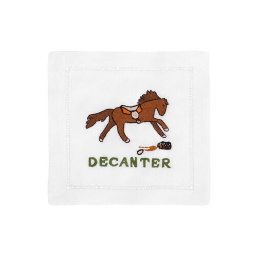 August Morgan Cocktail Napkin Decanter Horse