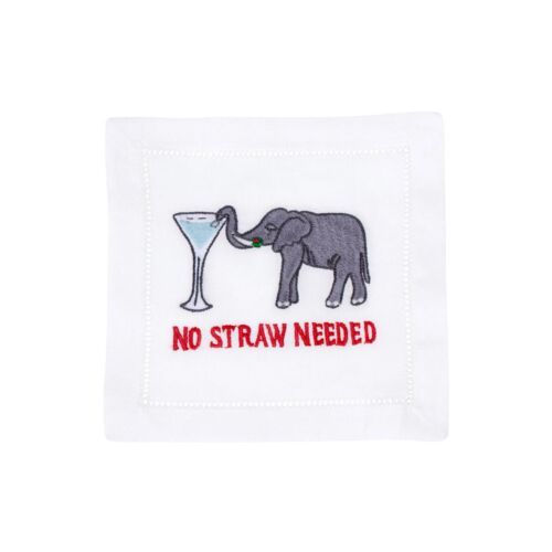 August Morgan Cocktail Napkin No Straw Needed