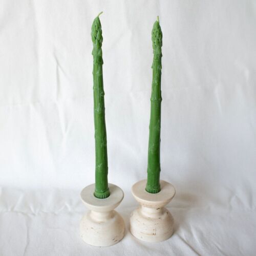 Beeswax Asparagus Taper Pair