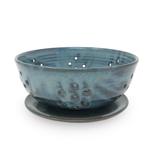 Rachael Pots Berry Bowl & Saucer Dark Blue Large