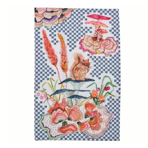 Betsy Olmsted Tea Towel Checkered Squirrel