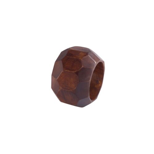 Bodrum Napkin Ring Faceted Wood