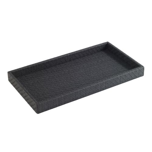 Bodrum Wicker Black Vanity Tray