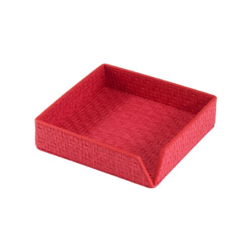 Bodrum Cocktail Napkin Box Wicker Tomato
