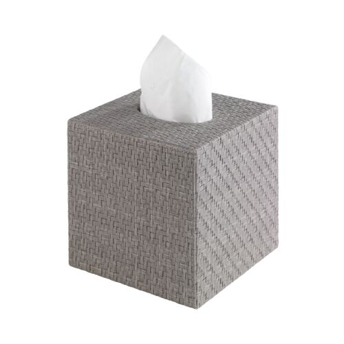 Bodrum Wicker Gray Tissue Box