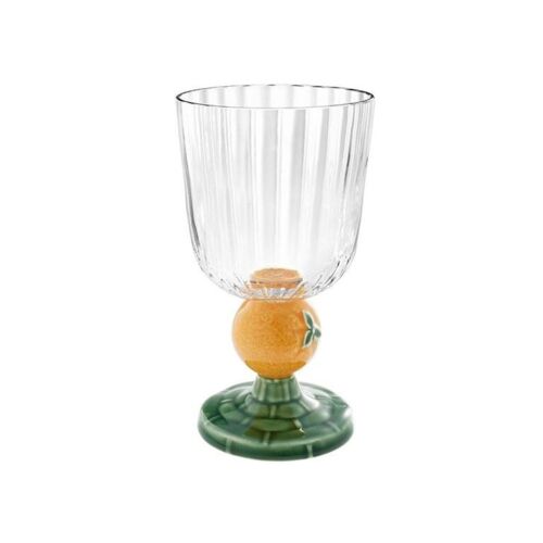  Bordallo Pinheiro Carmen Orange Stem Goblet