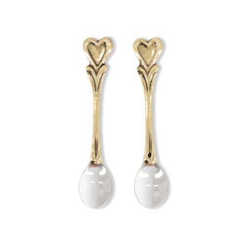Brass & Stainless Steel Heart Teaspoon Set