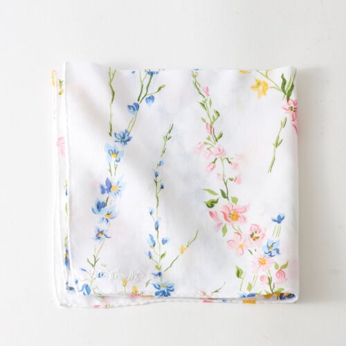 D. Porthault Handkerchief Printed Brindilles Blue