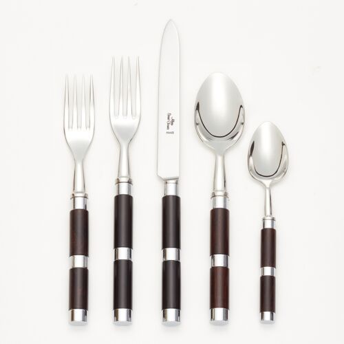 French Flatware Carla Ebony Stainless 5-Piece Setting
