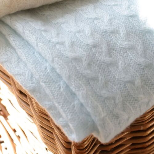 Cashmere Braided Cable Knit Baby Blanket Bliss