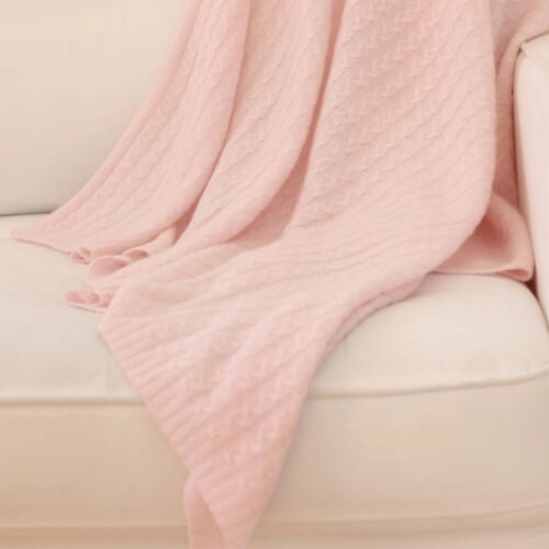 Cashmere Braided Cable Knit Baby Blanket Lip Gloss