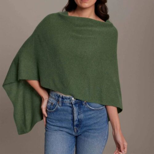 Cashmere Dress Topper Poncho Basil