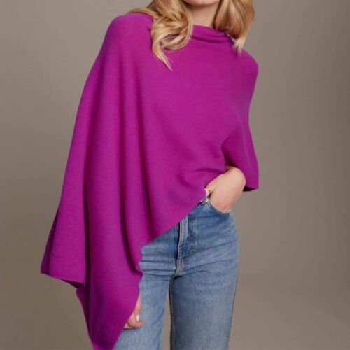 Cashmere Dress Topper Poncho Boysenberry