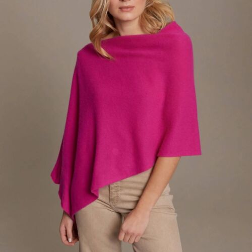 Cashmere Dress Topper Poncho Dragon Fruit