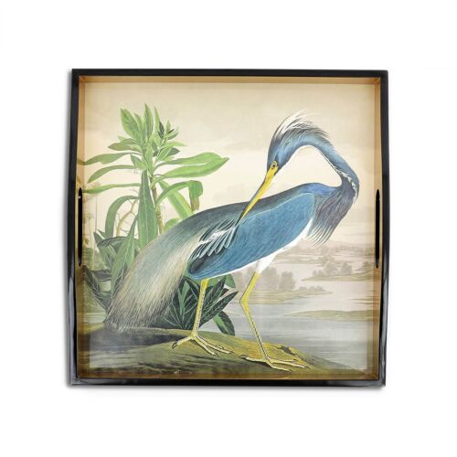 Caspari Lacquer Audubon Heron Tray