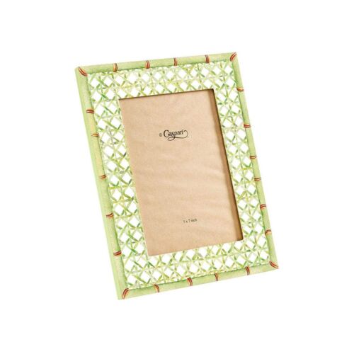 Caspari Lacquer Trellis Green Frame 5x7"