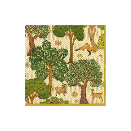 Caspari Paper Cocktail Napkin Pack/20 Arcadian Forest
