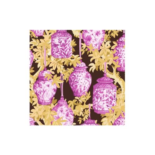 Caspari Paper Cocktail Napkin Pack/20 Ginger Jars Plum