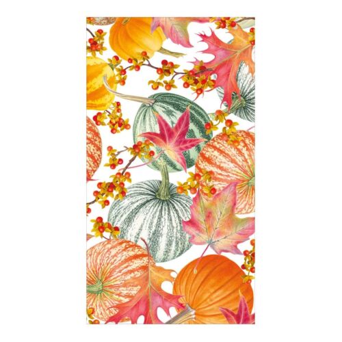 Caspari Paper Guest Towel Napkin Pack/15 Gourds & Leaves