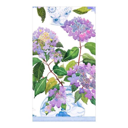 Caspari Paper Guest Towel Napkin Pack/15 Hydrangeas & Porcelain