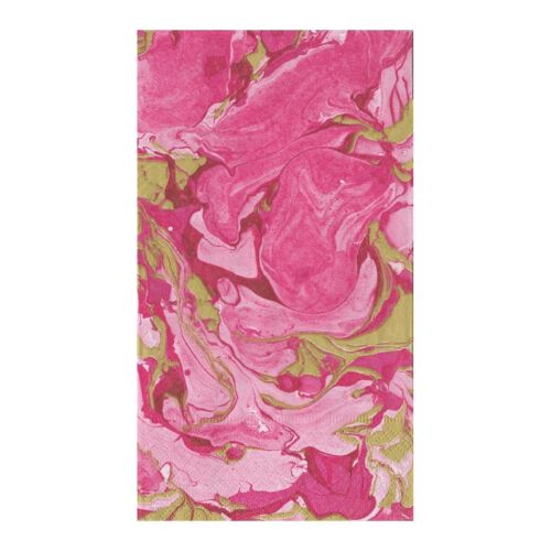 Caspari Paper Guest Towel Napkin Pack/15 Marbled Rosa