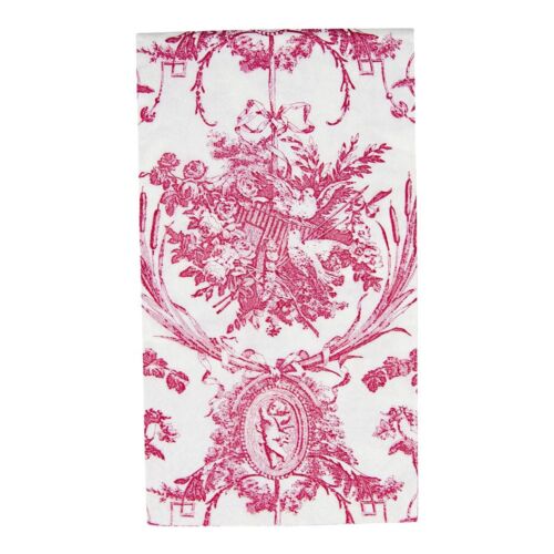 Caspari Paper Guest Towel Napkin Pack/15 Romantic Toile Rose