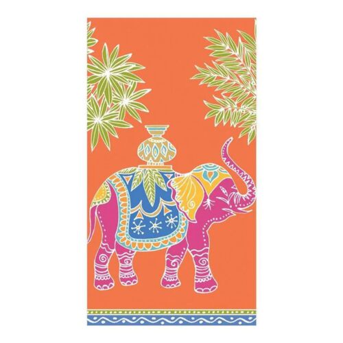 Caspari Paper Guest Towel Napkin Pack/15 Royal Elephant Orange