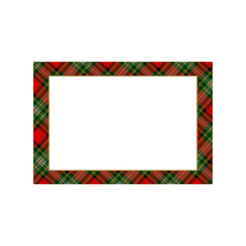 Caspari Place Card Pack/8 Tartan Red