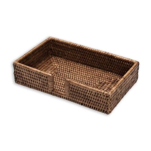 Rattan Guest Towel Napkin Holder Brown