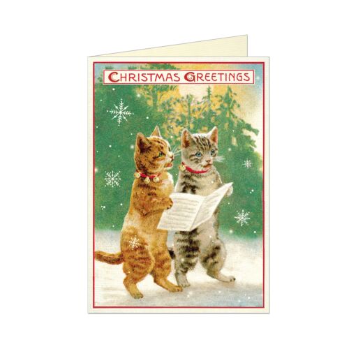 Cavallini Holiday Card Set/10 Christmas Cat