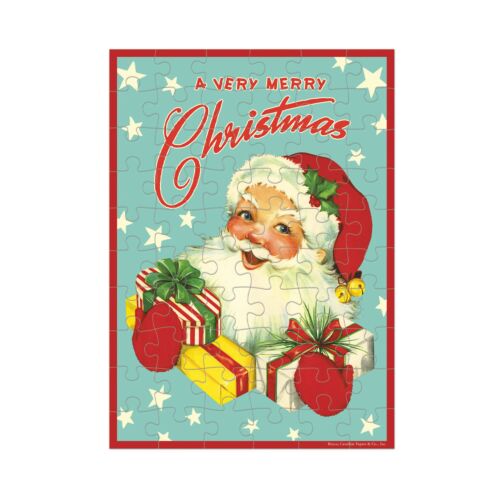 Cavallini Puzzle Greeting Card Holiday Santa