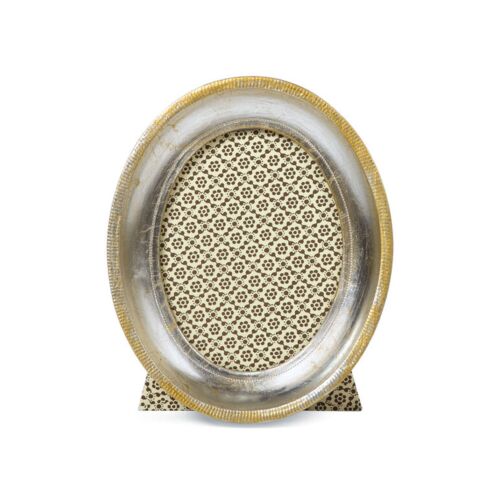  Cavallini Florentine Silver Leaf Oval Frame 4"