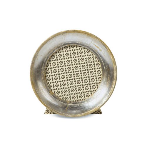  Cavallini Florentine Silver Leaf Round Frame 4"
