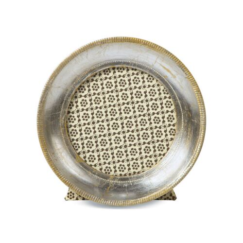  Cavallini Florentine Silver Leaf Round Frame 5"