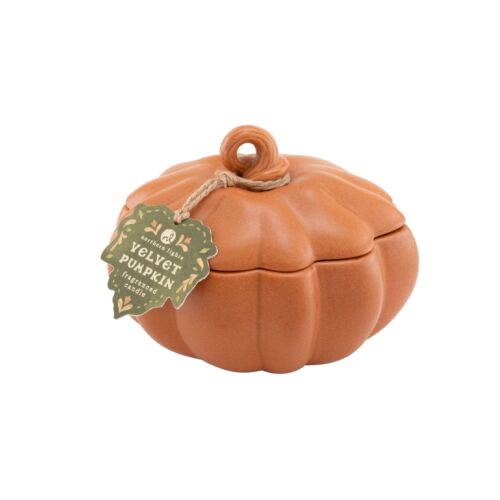 Ceramic Velvety Pumpkin Candle 