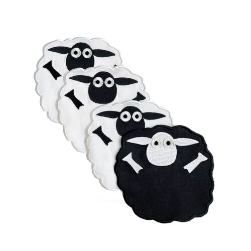  Cocktail Napkin Set/4 Black Sheep 