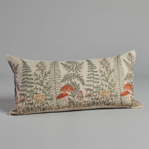 Coral & Tusk Pillow Mushrooms & Ferns 16x32"