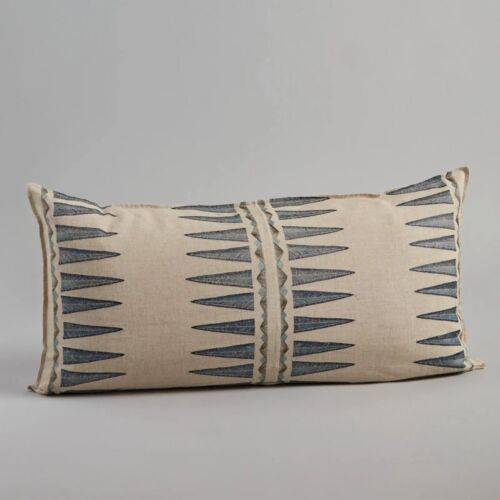 Coral & Tusk Pillow Navy Quill 16x32"