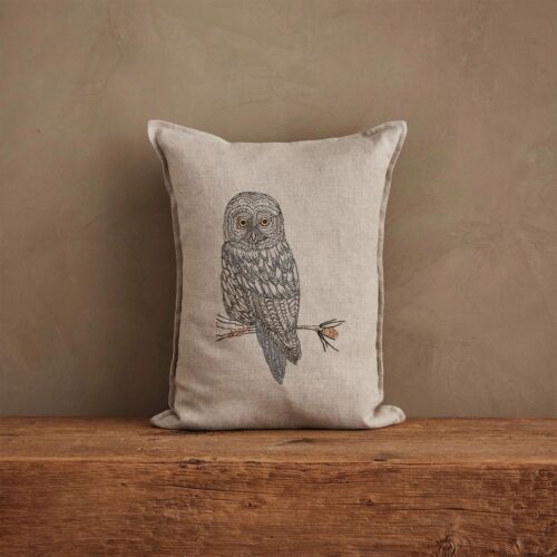 Coral & Tusk Pillow Great Grey Owl 12x16"