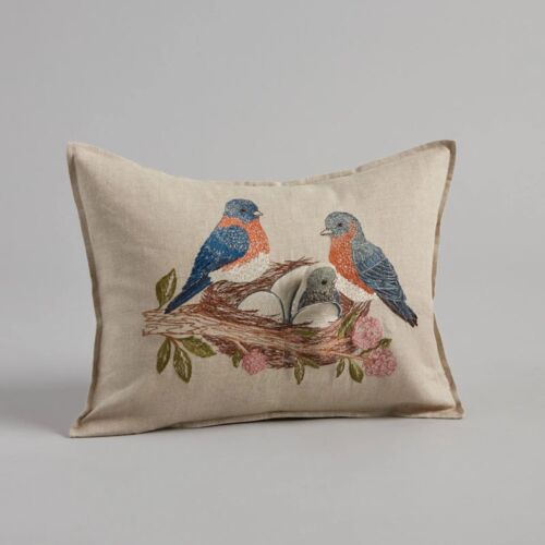 Coral & Tusk Pillow Bluebird Nest 12x16"